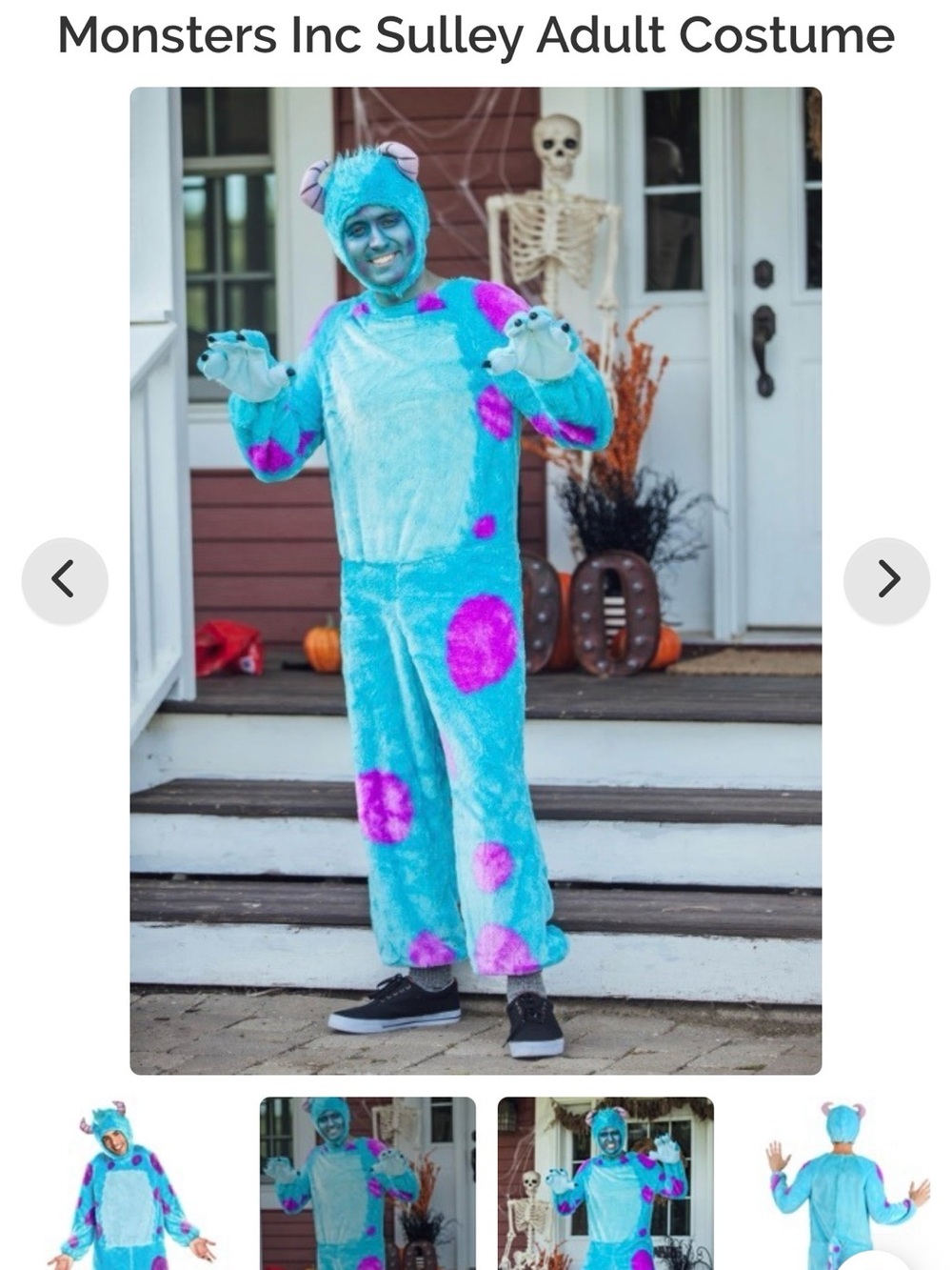 Costume Blue and Purple Sulley Adult Costume Plush Monster Outfit